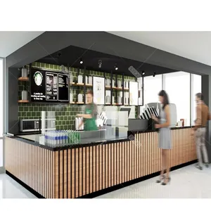 클래식 모던 디자인 스타일 도매 커피 숍 카운터 전시 쇼케이스 커피 키오스크 카운터 디자인
