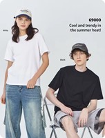 T-shirt pour homme à col rond, coupe classique, logo imprimé personnalisé, 100% coton, poids lourd 220g, anti-rides, respirant