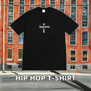 T-shirt Casual a maniche corte con scollo a girocollo di design in cotone Casual a maniche corte da uomo formato Plus Size Hip Hop 100% cotone Me - Product Image 3