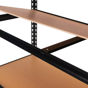 Étagères métalliques empilables réglables à 5 niveaux, robustes, sans boulons, avec rivets noirs - Product Image 6