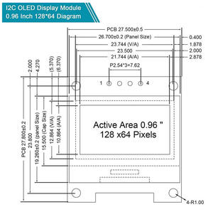 0,96 inch OLED-displaymodule I2C 128x64 SSD1306 wit OLED-scherm DIP-interface displaybord - Product Image 6