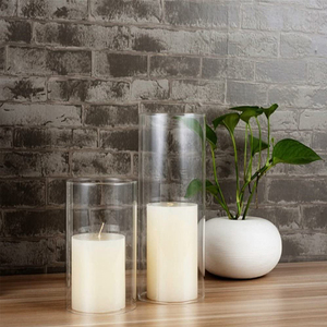 Прозрачный термостойкий стеклянный дымоходный трубчатый чехол для свечи матовый стеклянный цилиндр с двумя концами открытая свеча крышка - Product Image 4