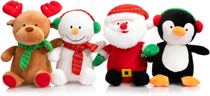 Tùy Chỉnh Giáng Sinh Đồ Chơi Sang Trọng Thiết Lập Santa Clause Tuần Lộc Người Tuyết Và Chim Cánh Cụt Santa Thú Nhồi Bông Búp Bê Quà Tặng Cho Trẻ Em 8Inch - Product Image 2