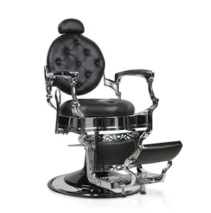 Hair Cutting Chair Black and Gold Hair Salon Chairs / Barber Chairs Set Furniture Heavy Duty Hydraulic Pump 3 Years Wood/metal