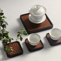 Plateau à thé en bois plaques de chargeur en bois, tapis en bambou lourd nouilles plateau à thé Simple soucoupe sous-verre service à thé extérieur