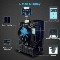 Refroidisseur d'air évaporatif, ventilateur de 18 pouces, 1,1 CV, réservoir d'eau de 20 gallons, roues portables, télécommande, extérieur, atelier, industriel, CE