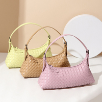 Pochettes tissées personnalisables pour femmes en cuir PU, sacs à main de soirée, sacs à bandoulière tissés faits main, sacs travers.