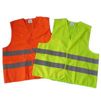 high visibility fluo-yellow motorcycle car security safety reflective vest