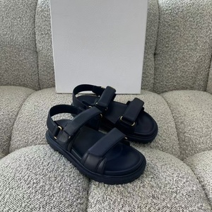 Sandalias de Lujo para Mujer, Estilo Veraniego, Plataforma de Cuero EVA, Zapatos Casuales Negros con Suela Plana, Sandalias Deportivas Casuales - Product Image 4