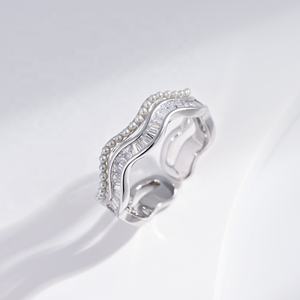 wholesale price plata 925 sterling silver open twisted <b>rings</b> fashion zircon stone geometric vintage <b>adjustable</b> <b>ring</b> for woman - Product Image 3