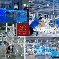 Table à thé en acrylique haut de gamme personnalisée Shanhai Bingchuan Ice Mountain Art LRS CT029 pour la décoration d'hôtels, villas, salles d'exposition et halls d'entrée