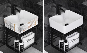 <span class=keywords><strong>Lavabo</strong></span> en céramique intégré moderne pour la maison, <span class=keywords><strong>lavabo</strong></span> étroit à poser au sol, miroir intelligent pour les petites salles de bain - Product Image 4