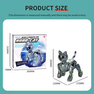 DIY gato robot de juguete para los niños la montado robot de juguete con sonido luz separar robot - Product Image 5