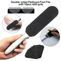 Râpe à pieds double face en acier inoxydable avec long manche, éliminateur de callosités, grattoir pour peaux mortes, professionnel et portable