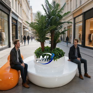 Banc rond en fibre de verre pour piscine – Siège extérieur surdimensionné et durable pour parc, salle de sport, hôpital, centre commercial avec design moderne - Product Image 6