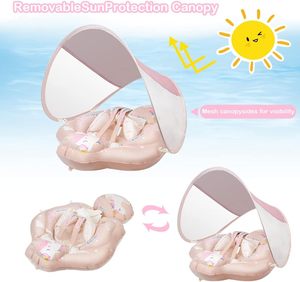 Bouée de bain gonflable pour bébé avec auvent pare-soleil pour piscine extérieure - Product Image 5