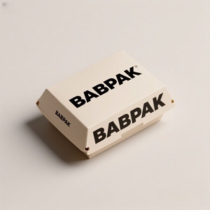 BABPAK Disposable Food Boxes White Kraft <b>Paper</b> Foldable Takeout Container For Fast Food Restaurant Disposable Food Packaging Box - Product Image 1