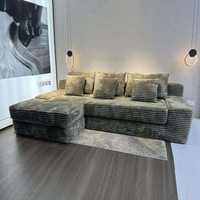 Canapé-lit modulaire en forme de L en velours de luxe moderne, avec des caractéristiques réglables, un design durable, un canapé sans ossature pour appartement
