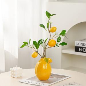 مزهرية طاولة من البورسلين بتصميم حديث من البورسلين محاكية لأزهار الليمون المحاكية للديكور وغرفة المعيشة والمكتب - Product Image 4