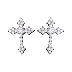 Hot Sale 925 <b>Silver</b> <b>Cross</b> Design Stud <b>Earrings</b> Gold Plated GRA Moissanite Fashion Jewelry at an Price - Product Image 1