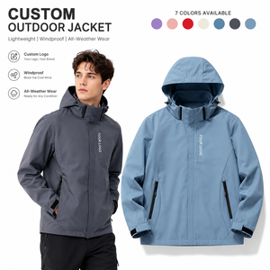 Chaqueta de Primavera para Hombre y Mujer, Ecológica, Casual, con Estampado de Puntos, Capucha Desmontable, Resistente al Viento y Transpirable para Exteriores - Product Image 1