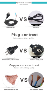 Répartiteur de cordon d'alimentation CEE IEC C13 3 broches 1 à 3 H05VV-F 1MM2 0.75MM2 rallonge de câble d'alimentation, 250V/10A - Product Image 5