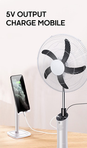 Ventilateur solaire rechargeable de 16 pouces avec batterie LiFePO4 de 20 Ah, moteur CC sans balais de 20 W, ventilateur sur pied pour la maison, 6 vitesses avec télécommande - Product Image 3