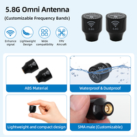 Antenne cylindrique FPV RHCP 5.8G pour drone UAV RC Quadcopter, transmission vidéo, lot de 2, connecteur VTX 50 Ohm VSWR