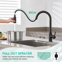 Robinet de cuisine en acier inoxydable 304 avec douchette extractible, 3 modes de jet et raccordement pour filtre à eau