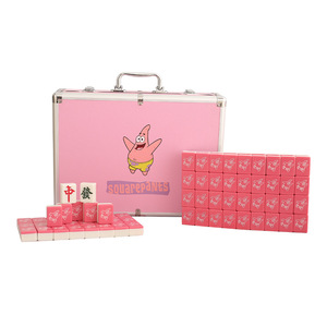 Lindo Juego <span class=keywords><strong>de</strong></span> Mahjong Portátil con Diseño <span class=keywords><strong>de</strong></span> Patricio Estrella Rosa, Juego <span class=keywords><strong>de</strong></span> Entretenimiento con Fichas <span class=keywords><strong>de</strong></span> Mahjong para el Hogar - Product Image 1