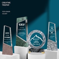 Trophée de base en marbre Transparent de haute qualité sculpté Souvenir cadeau cristal prix et trophée
