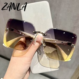 Nuovi Occhiali da Sole Senza Montatura Quadrati Lucidi 2024, Occhiali da Sole di Lusso con Lettera <span class=keywords><strong>M</strong></span> per Donne, Design Trendy di Marca - Product Image 2