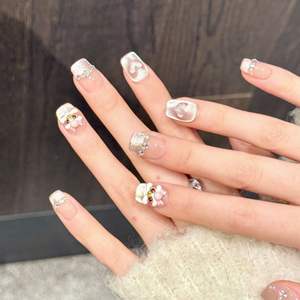 Yihe Art He Original [Moe Lion Heart Diamond] Color Té con Leche Moe Conejo con Armadura Ojo de Gato Estilo Amoroso y Delicado <span class=keywords><strong>Manicura</strong></span> Hecha a Mano - Product Image 4