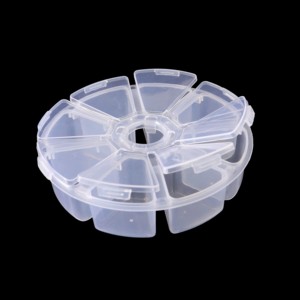 Tùy chỉnh in logo rõ ràng PP bản lề hộp với nắp duy nhất 5 lưới nhựa hộp lưu trữ với ngăn - Product Image 5