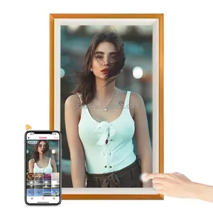 Benutzer definierte OEM Großhandel Größe 21,5 32 43 55 Zoll NFT Bild 4K Display Videobild schirm Holz WIFI APP Android Digitaler Foto rahmen