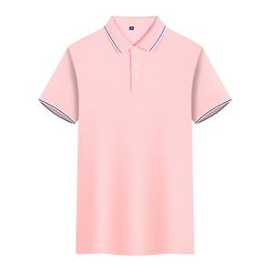 Polo à manches courtes pour homme, couleur unie, décontracté, respirant, en coton tricoté, longueur normale, design boutonné - Product Image 2