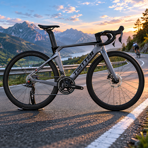 Bicicleta de <span class=keywords><strong>Carretera</strong></span> de Alto Rendimiento de Fibra de Carbono, 24 Velocidades, Cambio Electrónico, Frenos de Disco Hidráulicos, Cuadro Aerodinámico para Entrenamiento y Carreras - Product Image 6