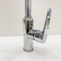 Robinet de cuisine en acier inoxydable de conception moderne, surélevé, tête chauve, puissant, flexible, eau chaude et froide, valve céramique rotative