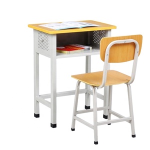 Juego de muebles modernos para escuela, silla de acero para adolescentes, escritorio de estudiantes de metal con cerradura - Product Image 1