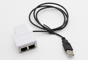 Adaptador Divisor Hembra Doble RJ45 de 1 a 2 Puertos con Cable de Alimentación USB - Product Image 3