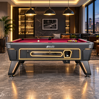 Table de billard à monnayeur 7ft 8ft, style américain et britannique, pour billard 8 et 9 boules, avec plateau en ardoise, personnalisable pour bars et clubs