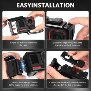 Le nouveau cadre de <span class=keywords><strong>protection</strong></span> de Cage vidéo en métal en aluminium convient à la caméra <span class=keywords><strong>GoPro</strong></span> 13/12/<span class=keywords><strong>11</strong></span>/10/9 pour accessoire <span class=keywords><strong>GoPro</strong></span> - Product Image 4