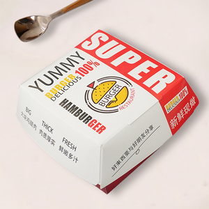 Caja de Papel para Llevar Comida, con Logotipo Personalizado, Resistente al Aceite, Desechable, para Empacar Comida Rápida como <span class=keywords><strong>Pollo</strong></span> Frito y Hamburguesas - Product Image 6