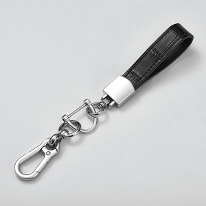 Genuine Leather Car Keychain Crocodile Skin Metal <b>Carabiner</b> <b>Keyring</b> For Men Women Gift Accessory A39876 Points DA3941 - Product Image 4