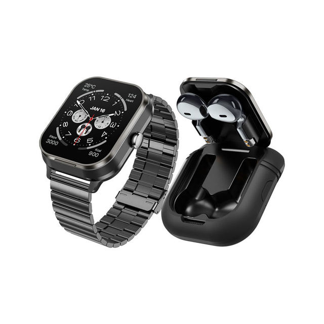 2026 D8Pro 2 in 1 Men Relojes Smart Watch with Wireless Earbuds BT Music Heart Rate Women Sports Smartwatch with Silicone Sleeve