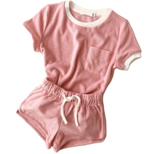 Ensemble en tissu French Terry court pour enfants et filles, dernière collection 2022 - Product Image 1