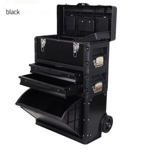 Garage Workshop Organizer Portable Steel and Plastic Stackable Rolling Upright <b>Trolley</b> Tool Box - Product Image 1
