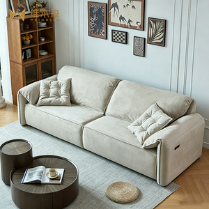 Canapé électrique inclinable trois places Weimusen <span class=keywords><strong>Baxter</strong></span> style crème, avec cadre en bois, rembourré, multifonctionnel et réglable - Product Image 3