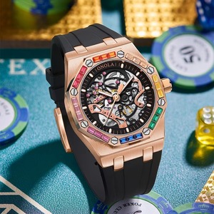 Relojes de Lujo Personalizados con Diamantes Estilo Hip Hop, Esfera Plateada, Reloj Automático con Diamantes para Hombre - Product Image 6