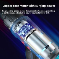Perceuse à main sans fil Commercial King 16V avec moteur sans balais, couple élevé de 38 Nm, vitesse variable, outil électrique portable pour bricolage domestique